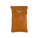 Kabelka malá crossbody-mobil ,kůže 999 Itálie