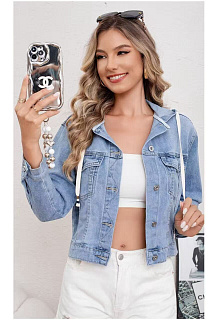 Trendy džínová bunda s kapucí Ormi 9897