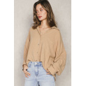 Lněná propínací košile oversize Sarah John Paris M2080