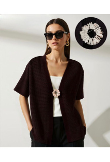 Přízový kardigan s broží kr. rukáv WQ76792