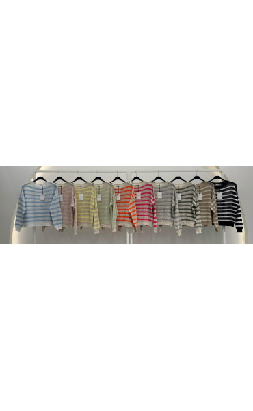 Módní přízový svetr PRUH 13008