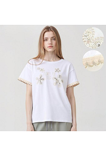 Tričko v BOHO stylu s květy RJ78081