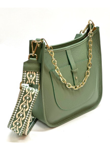 Trendy kožená kabelka s popruhem 825