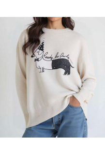 Trendy svetr s potiskem PES EF85825