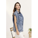 Trendy džínová vesta oversize C10449