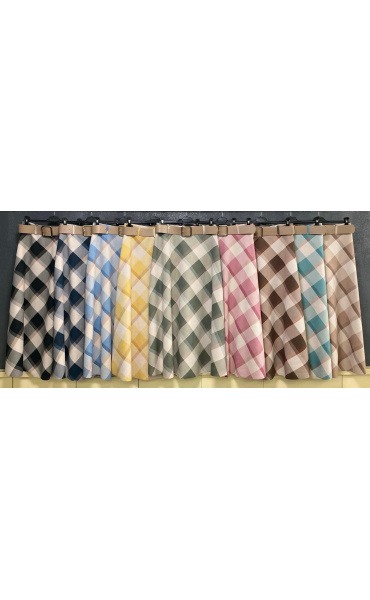 Sukně karo s páskem WAY 23296