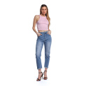 Kalhoty džínové boyfriend 3D-1360-1 Itálie 