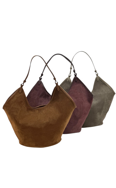 Velká kabelka z broušené kůže 686-c Itálie