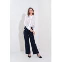 Elegantní kalhoty wide-leg s knoflíky Onado H3031