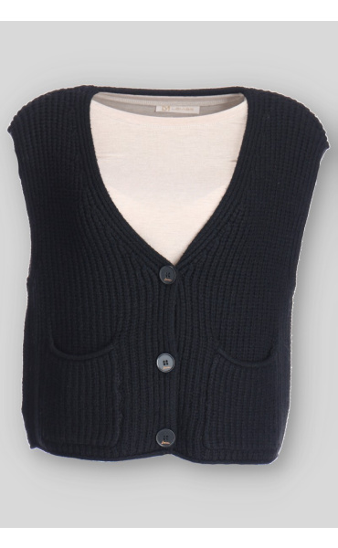 Krátká vesta hrubý úplet RAY 5193