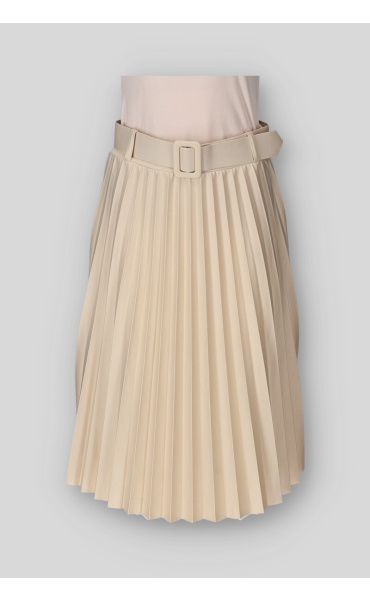 MIDI sukně plisé s páskem 29398