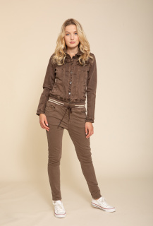Kalhoty jeans color Onado H2505-K hnědá