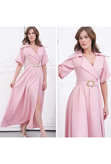 Dlouhé překládané šaty s páskem VOGUE 55001