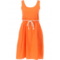 letní bavlněné šaty s kapsami oranžová