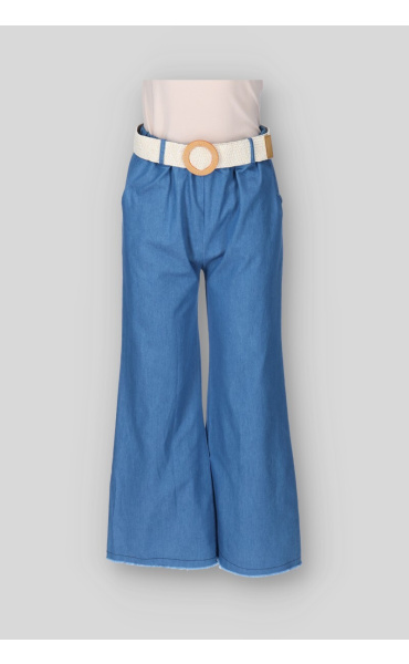 Kalhoty džínové široké s páskem 26030