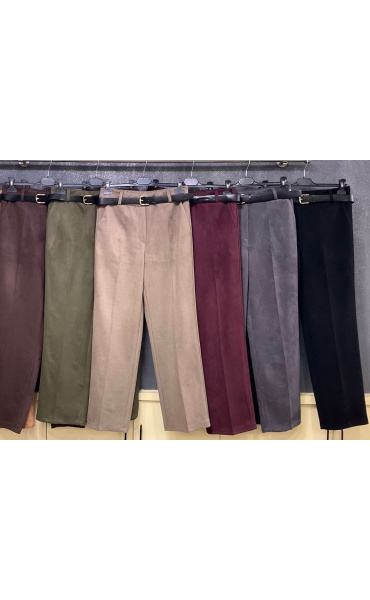 Trendy kalhoty do gumy s páskem WAY 24505