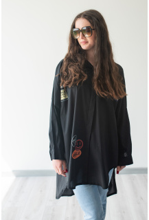 Košile oversize s aplikací (SMILE) 39806