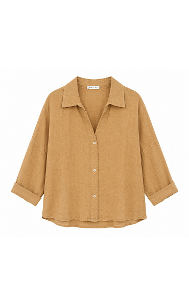 Stylová lněná oversized košile 12544
