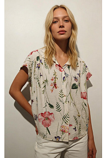Dámská košile s potiskem květ 09302E